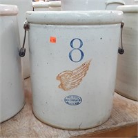 8 Gal. Red Wing Crock W/ Handles (Large Wing)