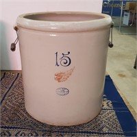 15 Gal. Red Wing Crock W/ Handles (Large Wing)