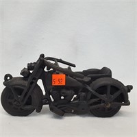 Cast Iron Motorcycle W/ Side Car
