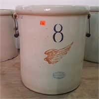 8 Gal. Red Wing Crock w/ Handles (Large Wing)