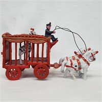 Cast Iron Circus Wagon W/ Team & Driver