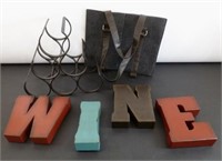 Wine Lot - 4 Decorative Metal Letters W-I-N-E