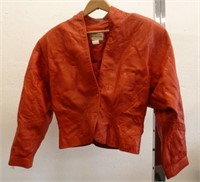 Red Leather Jacket - Size Large