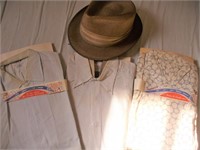 3 Vtg Shirts in Dry Cleaning Wraps & Hat
