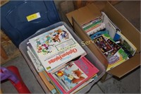 Tote & box full of kids books and movies