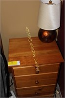 Night Stand- 3 drawer 25" Tall w/lamp