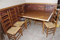 Wooden Drop Leaf Kitchen Table w/ 5 chairs