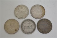 (5) 1893 Columbian Exposition Half Dollars