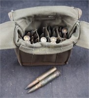 Vtg Wwii 1943 J Shoes Ammo Bag & 31 Shells