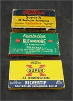 3 Vintage Boxes Remington 35 Cal Cartridges