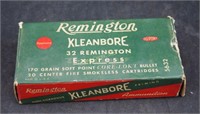 Vtg Remington Express 32 Cal  Rifle Shells W Box