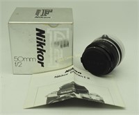 Nikon Nikkor 50 Mm F/2 Camera Lens