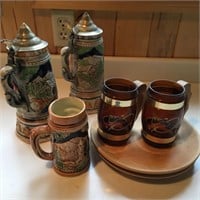 Steins, Wood Plates & Beer Mugs