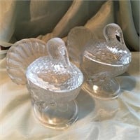 Glass Turkey Candy Dishes