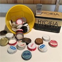 Hygieia Chalk Tin, Bottle Caps, LIghter