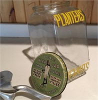 Planters Peanut Jar w/ Vtg Advertsing Lid & Scoop