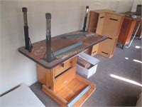 Wood Table with Desk and Cubbie