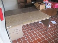 (3) Wood and Metal Desks