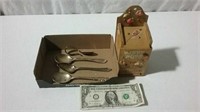 Vintage spoons and wood  lollipop box