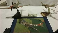 2 model airplanes and  Air Museum Britain poster