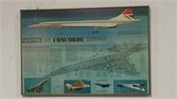 Framed picture diagram of British Airways Concorde