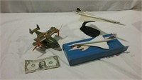 3 model airplanes- one with box