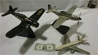 3 model airplanes