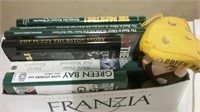 Green Bay Packer books and cloth football playere