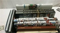 A variety of football and baseball books