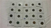 20 carded Indian Head cents various dates 1863 -