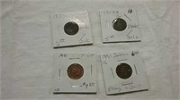 4 carded Indian Head cents dated 1880, 1881 (2)