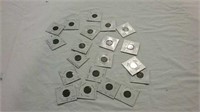 20 carded Indian Head cents various dates 1900-