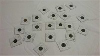 20 carded Indian Head cents various dates 1884-