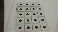 20 carded Indian Head cents various dates 1905-