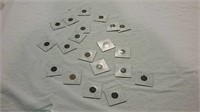 20 carded Indian Head cents various dates 1901-