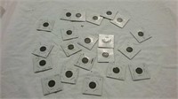20 carded Indian Head cents various dates 1900-