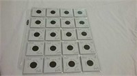 20 carded Indian Head cents various dates 1901 -