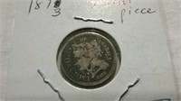 1873  carded 3 cent piece