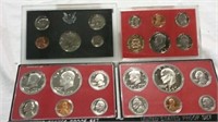 1971, 1976, 1977 and 1982 US  mint proof sets