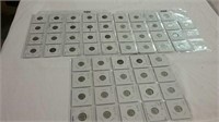 57 carded Roosevelt dimes - various dates 1946 -