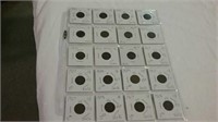 20 carded Indian Head cents various dates 1890-