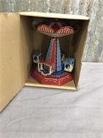 Antique Carousel tin toy in box