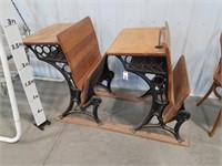 Old school desks, set of 2