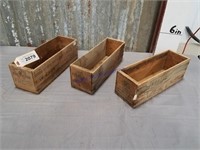 Set of 3 wood cheese boxes