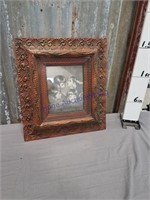 Angel picture in wood frame