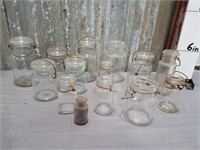 Assorted old canning jars (clear)