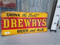 Drewrys Beer and Ale tin sign