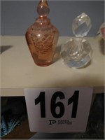 2 glass perfume bottles
