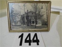 Framed picture of The Clardy House on E. Main St.