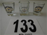 3 Jack Daniels shot glasses